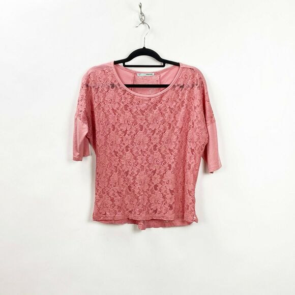 Maurices Small Womens Pink Lace Pullover Top - Picture 1 of 6